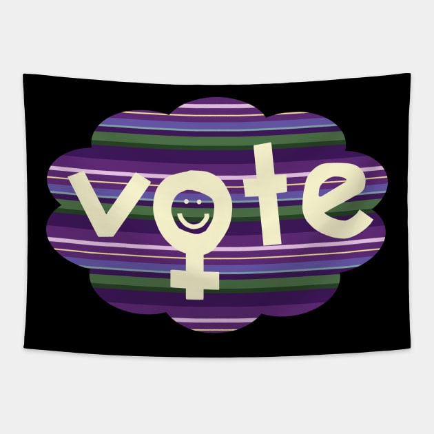 Lavender Stripes Women Vote Tapestry by ellenhenryart