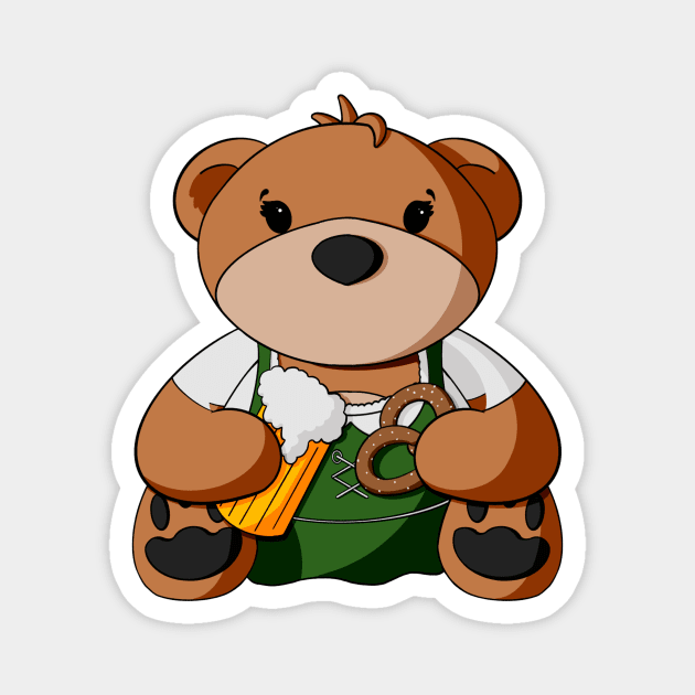 Girl Oktoberfest Teddy Bear Magnet by Alisha Ober Designs