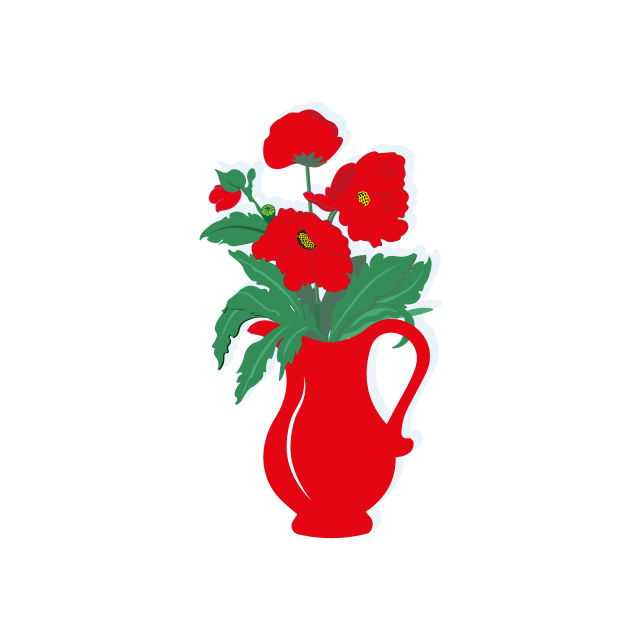 Poppy Bouquet Red Poppies Flowers Pitcher by oknoki