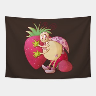 Ladybug with strawberries Tapestry