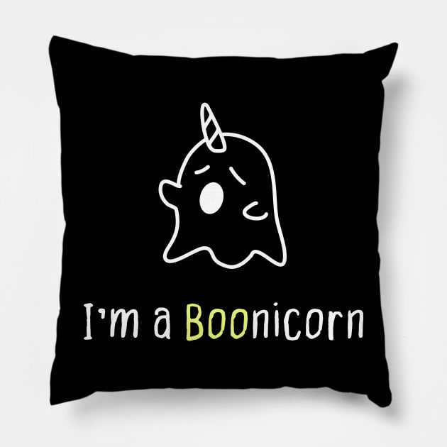 Ghost Unicorn Funny Halloween Cute Boonicorn Undead Children Joke Pillow by Kibo2020