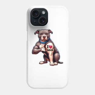 Pitbull I Love Dad Happy Father Day Dog Lover Phone Case