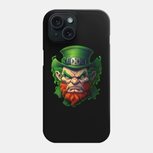 Angry Leprechaun for St. Patrick's Day in Green Phone Case