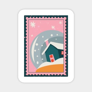 Snow Globe Stamp Magnet