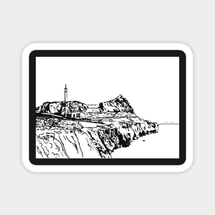 Rock of Gibraltar (Black and white) Magnet