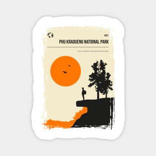 Phu Kradueng National Park Vintage Minimal Travel Poster Magnet