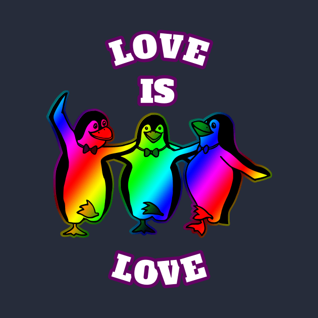 Love Is Love Rainbow Penguins Gay Lesbian Pride Gift by klimentina