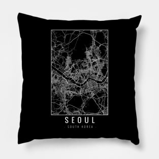 Seoul South Korea Minimalist Map Pillow