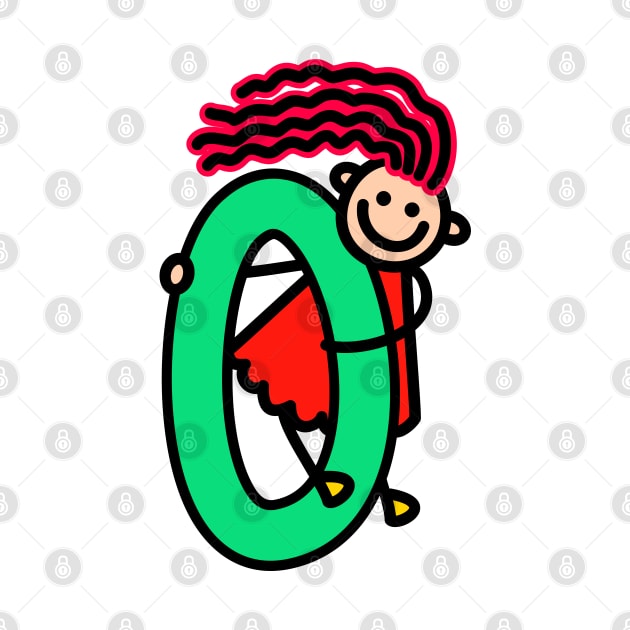 Letter O for girls alphabet Kids Colorful Cartoon Character by funwithletters