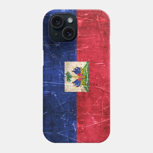Vintage Aged and Scratched Haitian Flag Phone Case by jeffbartels
