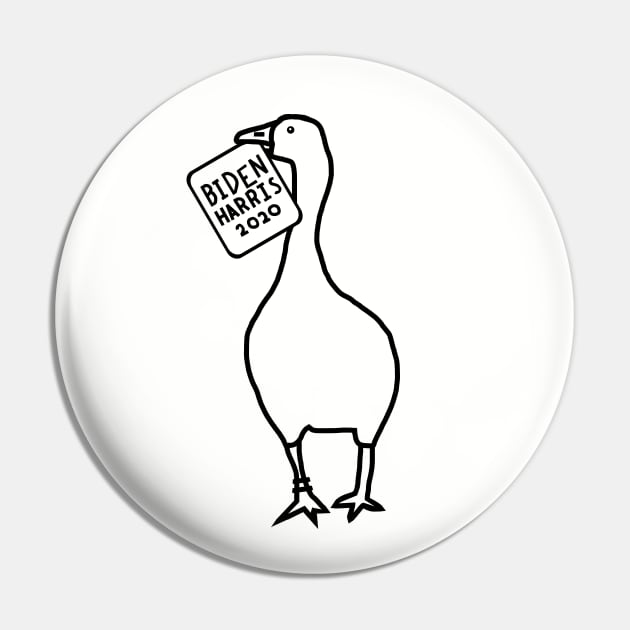 Goose with Stolen Biden Harris Sign Outline Pin by ellenhenryart