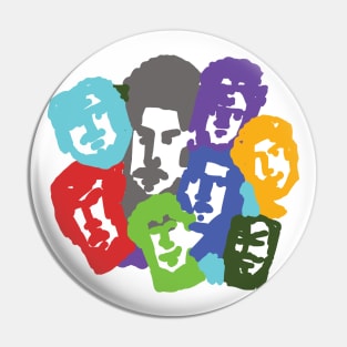 Colorful Faces and Expressions Pin