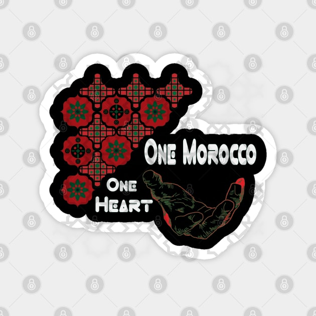 Solidarity in Diversity: One Heart, One Morocco DNA Morish Magnet by Mirak-store 