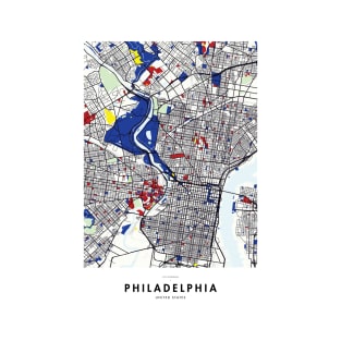 Philadelphia (United States) Map x Piet Mondrian T-Shirt