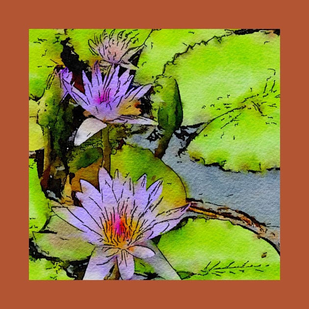 Lavender water lilies by Dillyzip1202