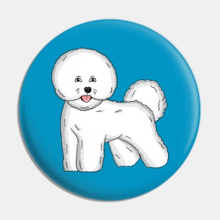 Bichon frise dog cartoon illustration Pin