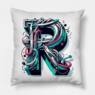 Letter R design graffity style Pillow
