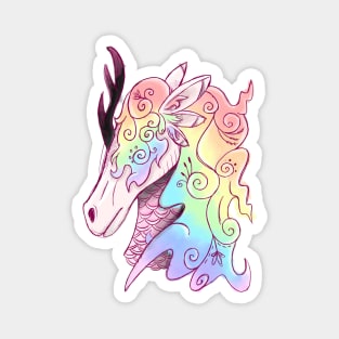 Edgy Rainbow Unicorn Kirin Cryptid Magnet