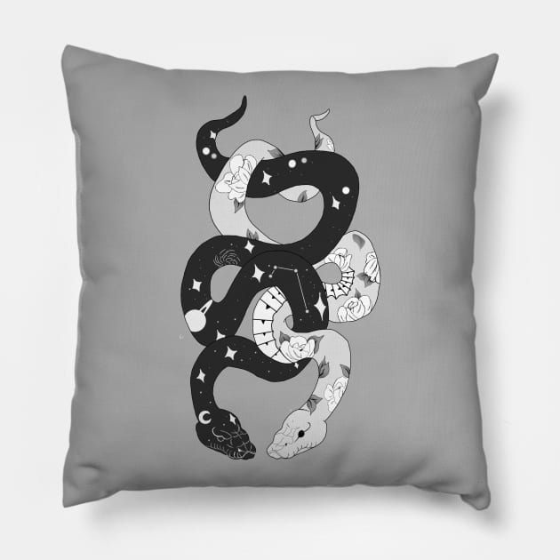 Snake duo Pillow by Courteney Valentine