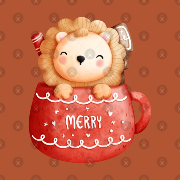 The Baby Lion In A Christmas Cup by The Little Store Of Magic