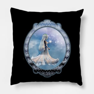 Cute ittle fairy with butterflies Pillow