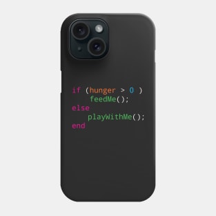 Programmer source code hungry or playing Phone Case