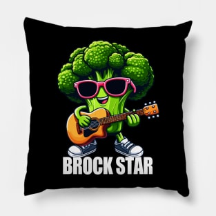 Brock Star - Funny Rock And Roll Broccoli Pun Pillow