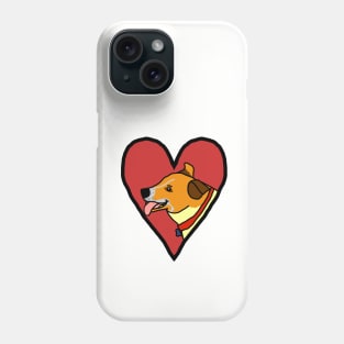 My Valentine Toby Dog Portrait in Red Heart Phone Case