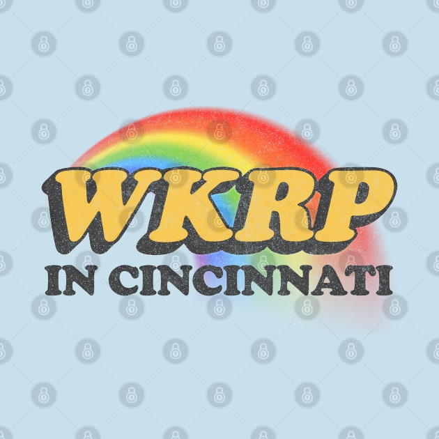 WKRP In Cincinnati Vintage-Style Faded Tribute Logo Design by DankFutura