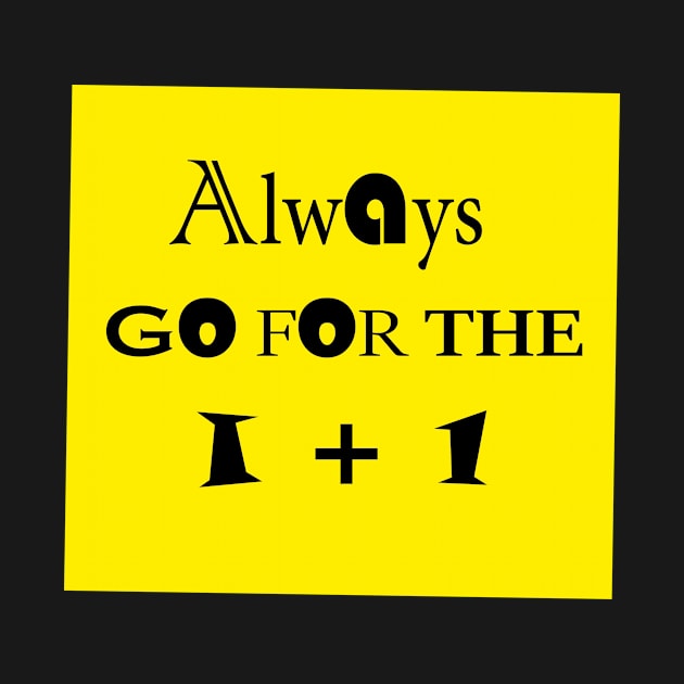 Always go for the I+1 design yellow background by ARTA-ARTS-DESIGNS