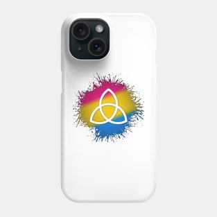 Paint Splatter Pansexual Pride Flag Triquetra Symbol Phone Case