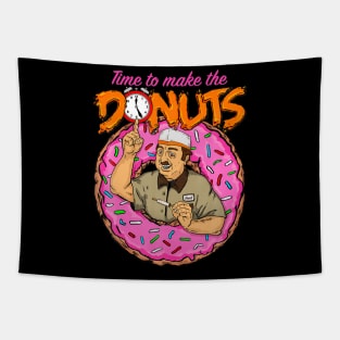 Time To Make The Donuts - Funny Vintage Retro 80'S Tapestry