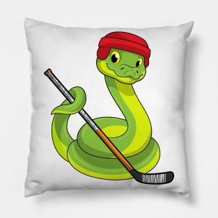 Snake at Ice hockey with Ice hockey stick Pillow