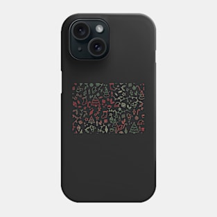 Christmas Doodles - red and green Phone Case