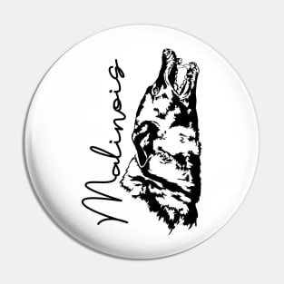 Belgian Malinois dog portrait Pin