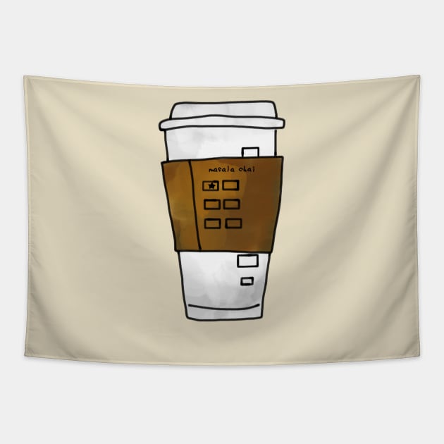 Masala Chai Coffee Cup Tapestry by faiiryliite