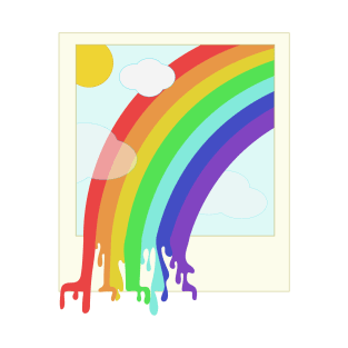 Dripping Rainbow Polaroid Photo T-Shirt