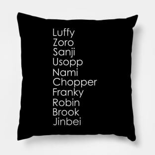 luffy zoro sanji usopp nami chopper franky robin brook jinbei Pillow