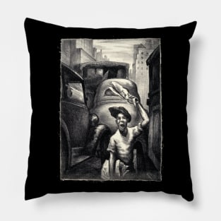 Newsboy in New York City 1938 by Carl G. Hill Pillow