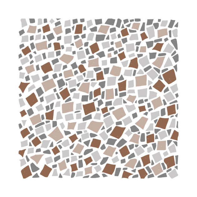 Broken Tiles Mosaic Pattern Brown Color Background GC-120-3 by GraphicCharms