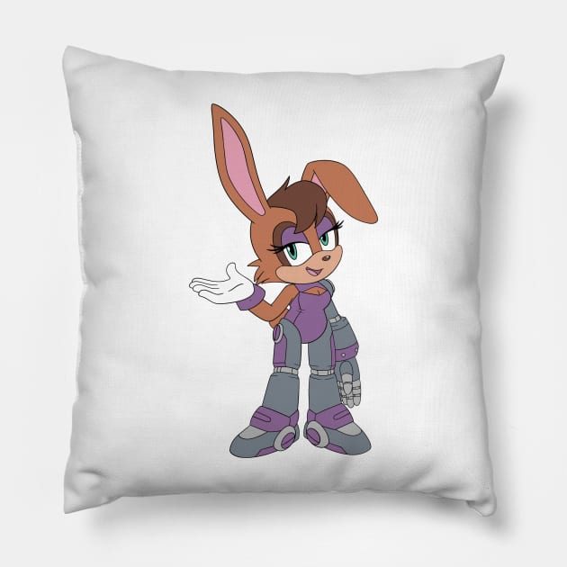 Bunnie the Rabbot Pillow by Firestorm Fox