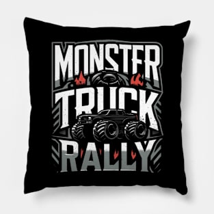 Monster Truck Rally Madness - Adrenaline-Packed Pillow