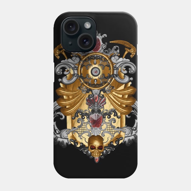 Elegant decorative shield with skull Phone Case by Nicky2342