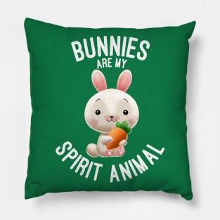 Bunnies Are My Spirit Animal Bunny Lovers Gift Pillow