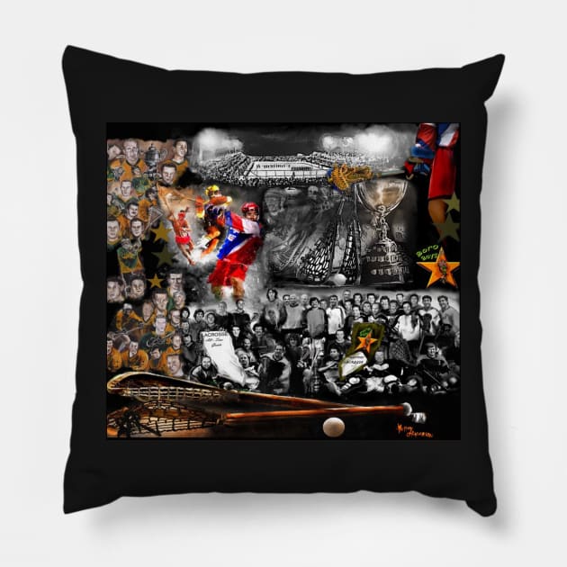 The borough lacrosse Pillow by mursart68