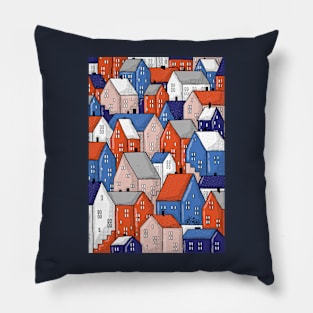 Colorful City Pillow