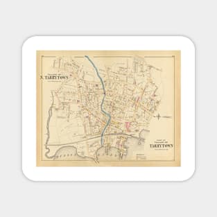 Old Tarrytown NY Map (1881) Vintage Sleepy Hollow New York Atlas Magnet