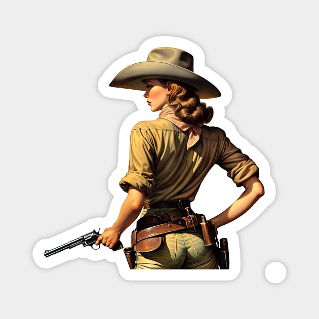 Cowgirl Magnet by Rawlifegraphic