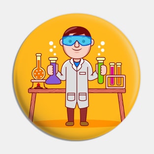 Cute Chemist Cartoon Pin