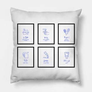 Bathroom Funny six minimalist Pillow